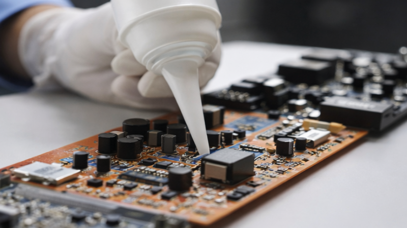 compos&eacute; d'enrobage en silicone pour l'&eacute;lectronique